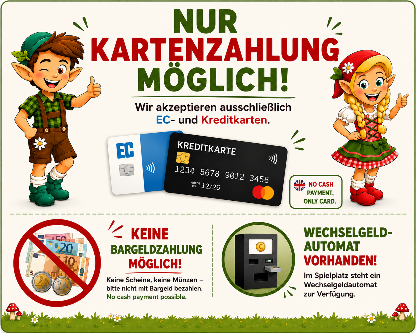 Nur Kartenzahlung möglich