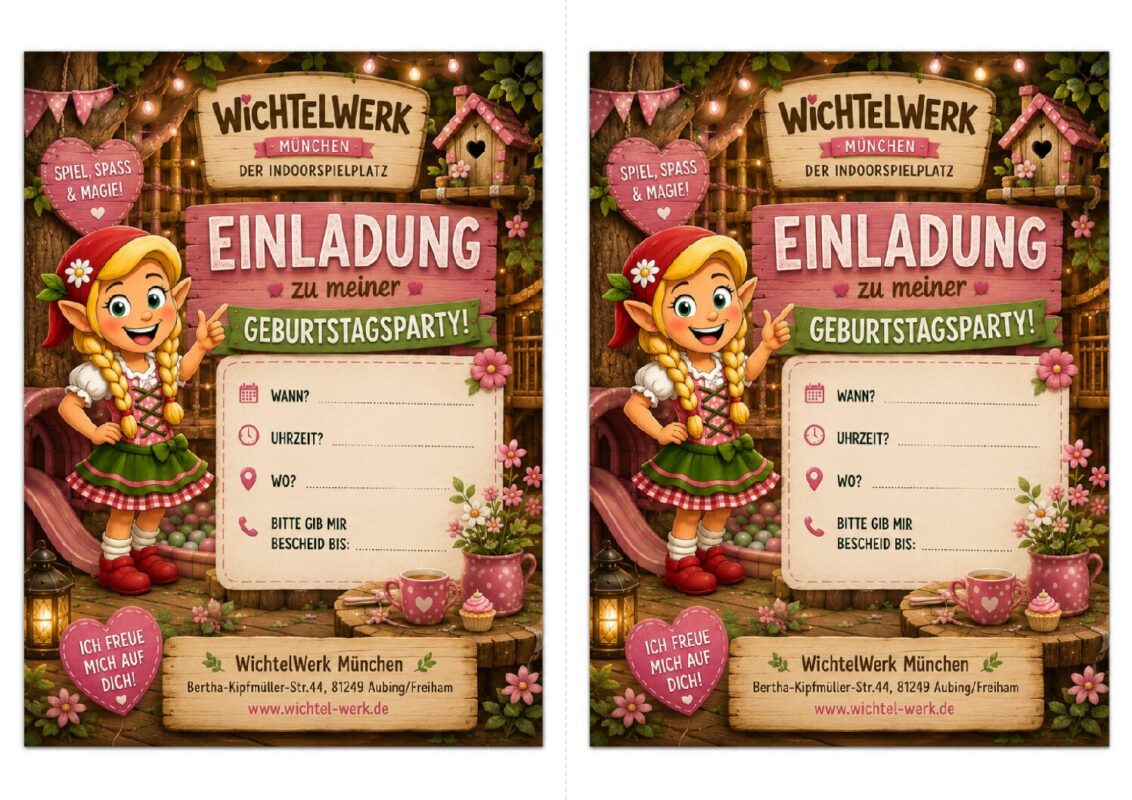 Vorschau der WichtelWerk Mädchen-Geburtstagseinladung